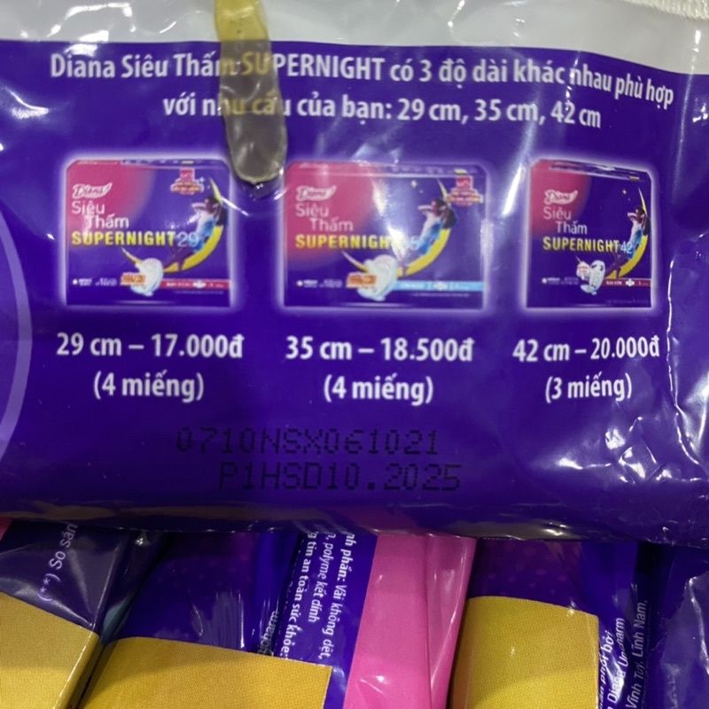2 miếng - Băng vệ sinh Diana siêu thấm super night 29 cm