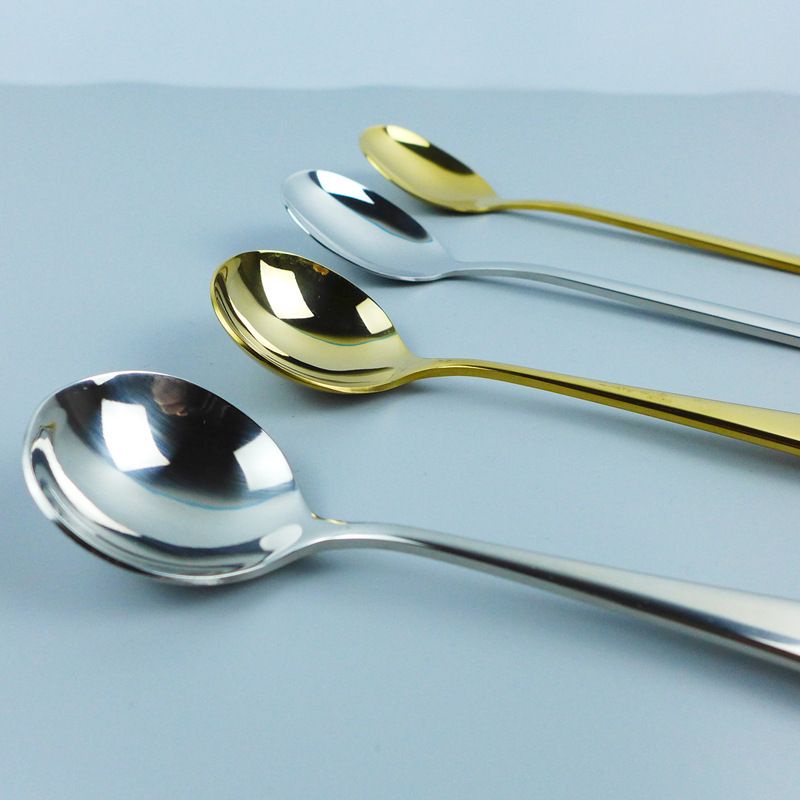 Thìa Inox 304 TAMUSHOP92 Thìa tròn Hàn Quốc ăn cơm cháo chè súp mạ màu vàng bạc TI001