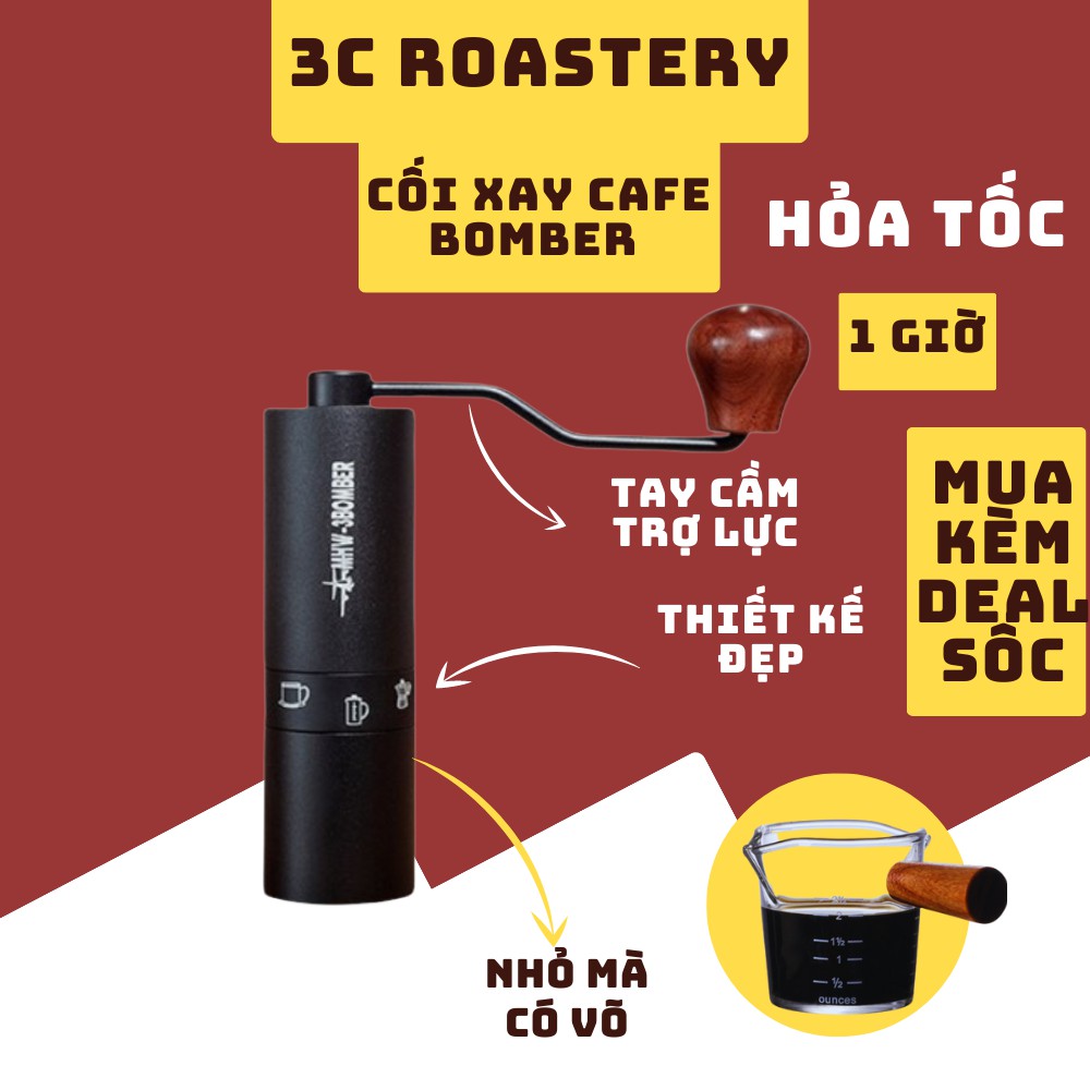 Cối xay tay cà phê 3Bomber nhanh gọn, tiện lợi - 3C Roastery