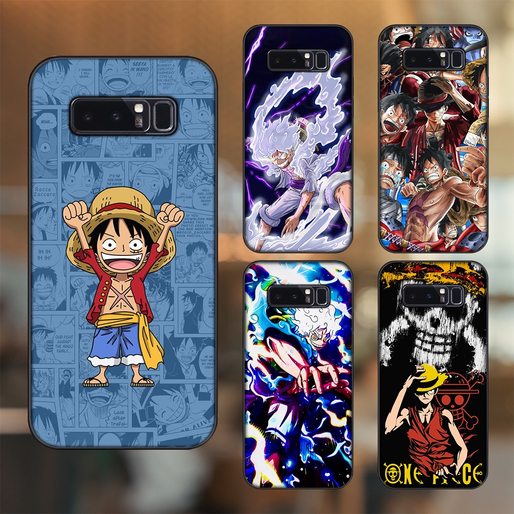 Ốp lưng Samsung Note 8 viền đen in hình Luffy One Piece
