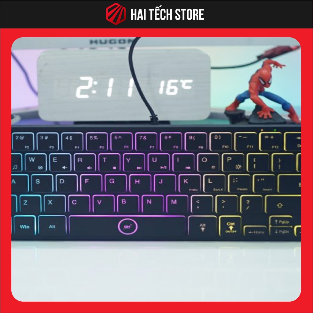 Bàn phím laptop mini GNET GK64 Led phím gọn nhẹ chính hãng, bàn phím máy tính tika 1000 có dây USB siêu bền