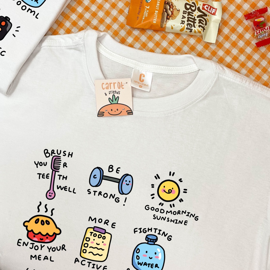 Áo thun Unisex Healthy Day vải cotton oversize tay lỡ form rộng