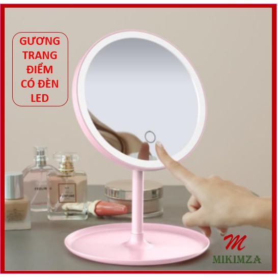 GƯƠNG TRANG ĐIỂM ĐỂ BÀN CÓ ĐÈN LED CẢM ỨNG CAO CẤP TÍCH ĐIỆN - 3 CHẾ ĐỘ ÁNH SÁNG MKZ156 | BigBuy360 - bigbuy360.vn