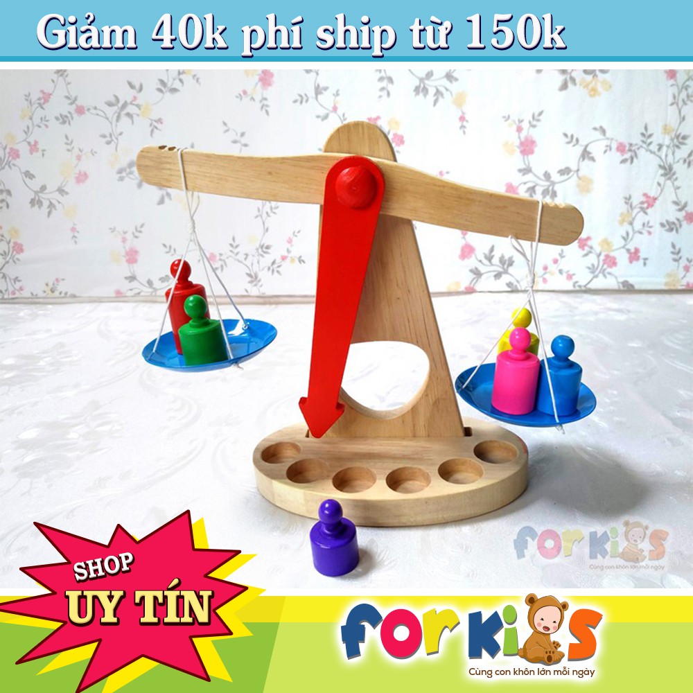 Đồ Chơi Gỗ Giáo cụ montessori cân thăng bằng gỗ