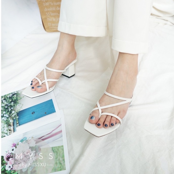 Giày guốc nữ  xỏ ngón dây chéo 5cm thời trang MYSS  - SU70
