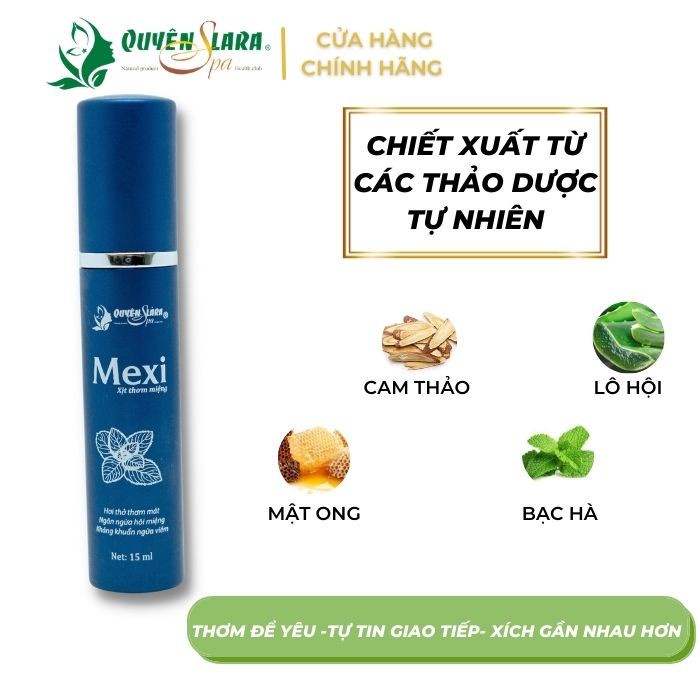 Xịt Thơm Miệng Cao Cấp Mexi Quyên Lara Giúp Kháng Khuẩn,Vệ Sinh Khử Mùi Hôi Miệng Tức Thì 15ml