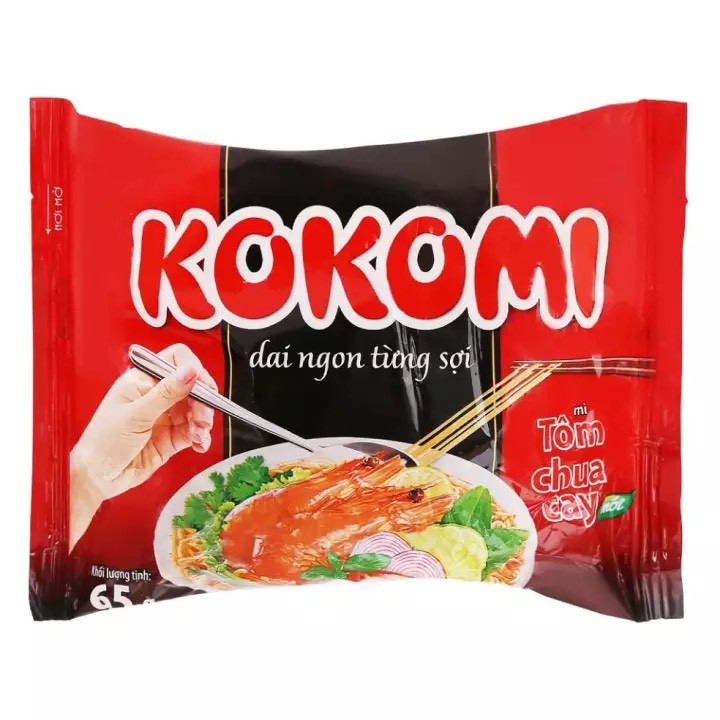 Thùng 30 Gói Mì KOKOMI Chua Cay 65g