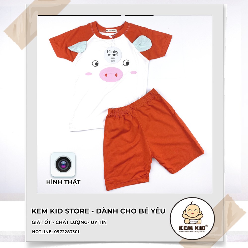 Bộ Thun Minkymom giác lăng hình thú có tai, mềm mịn, thấm hút, mát mẻ cho bé yêu