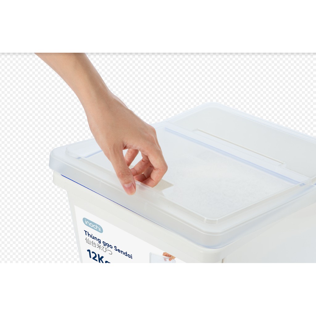 Thùng gạo Sendai 12kg chống ẩm và oxy hóa cao cấp chính hãng Inochi