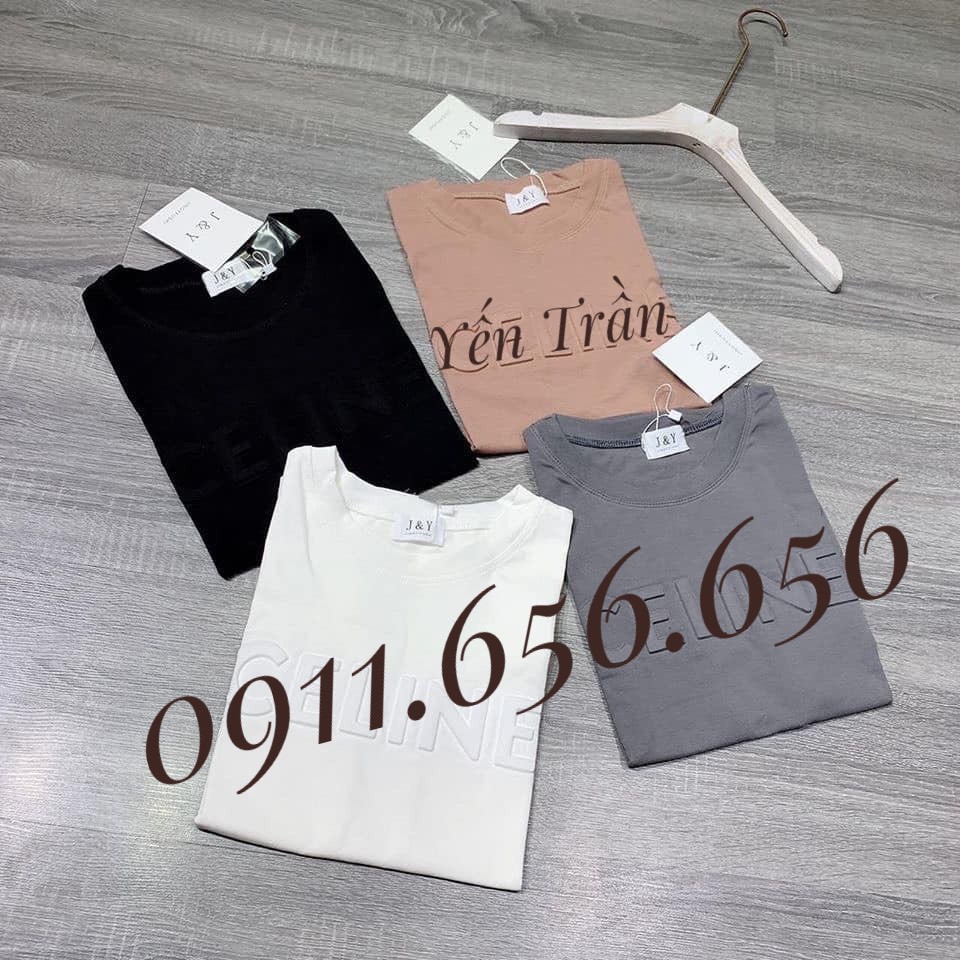 Áo Phông in Chữ Dập Nổi Chất Cotton 100%