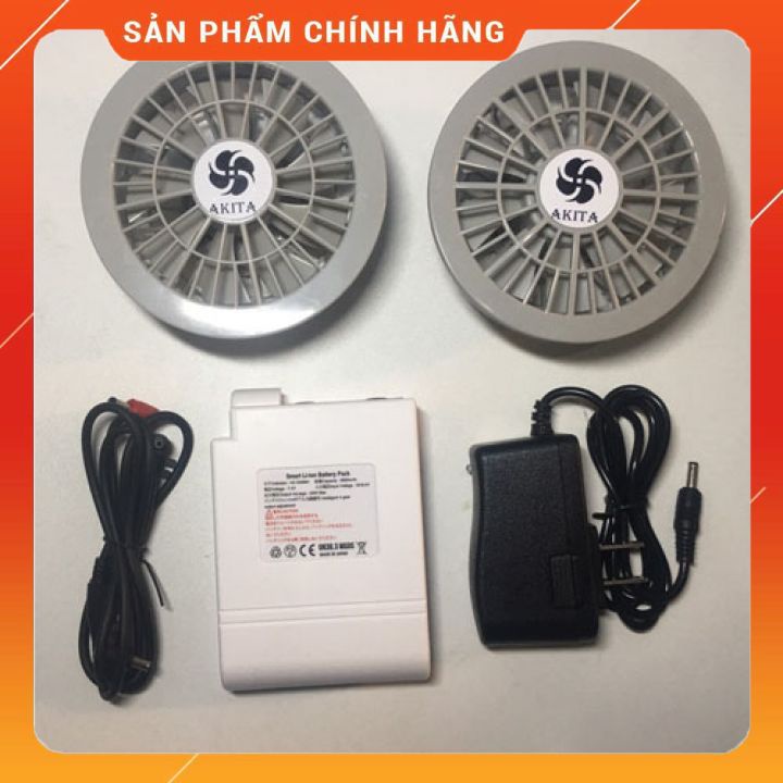 Áo Điều Hòa Akita Nhật Bản, Bộ Phụ Kiện Áo Điều Hòa, Bộ Pin Quạt Sạc Dây Cáp, Pin 16000 mah