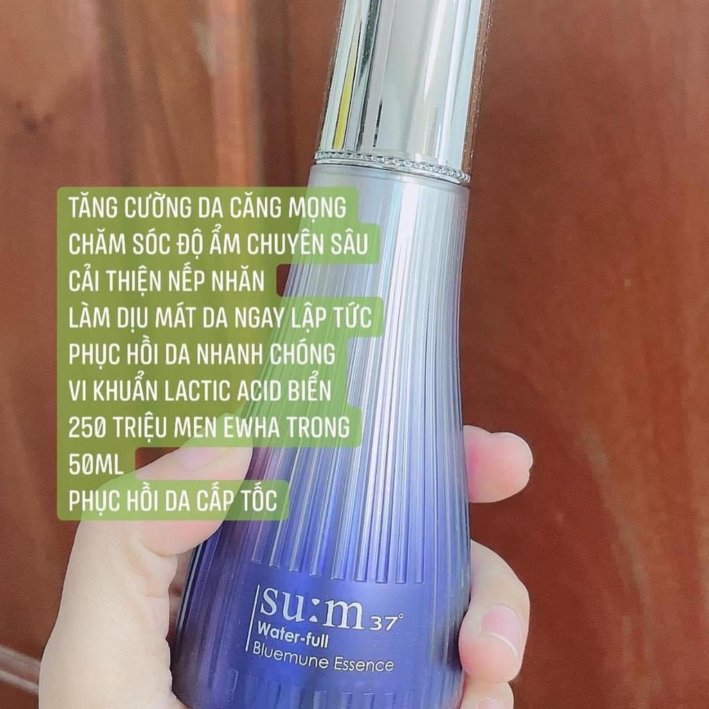 [Mới] Gói sample tinh chất Sum xan cấp nước giảm mụn kiềm dầu, không bết dính SUM37 Water Full Bluemune Essence 1ml