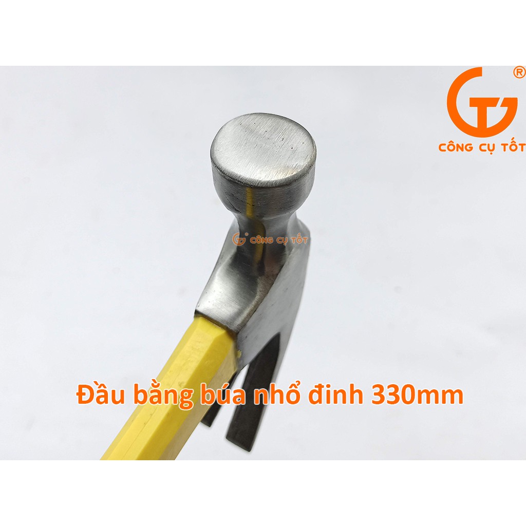 Búa nhổ đinh 330mm x 670g cán nhựa vàng bọc cao su đen