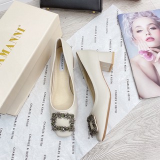 Giầy búp bê da mũi đá jiamanni 2màu fullbox