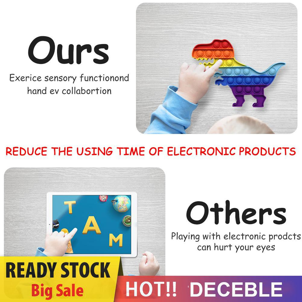 Pop It Fidget Đồ chơi Silicone Rainbow Dinosaur Push Bubble Sensory Đồ chơi Fidget Anti Stress Đồ chơis