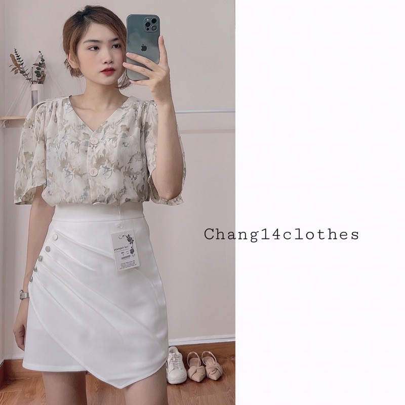 Chân váy nhún vạt chéo dáng chữ A công sở | BigBuy360 - bigbuy360.vn