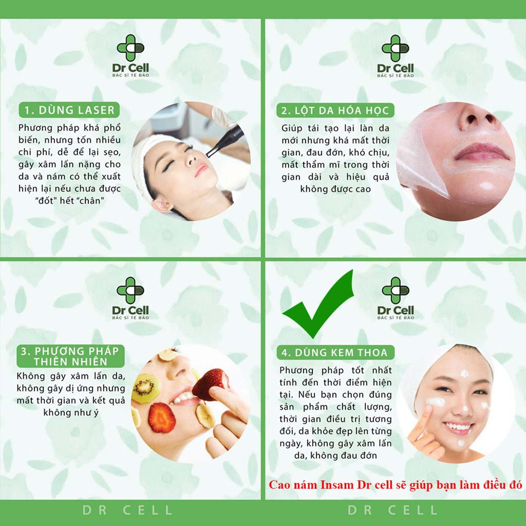 Cao nám Insam DR CELL dưỡng trắng da mờ thâm tàn nhang hiệu quả