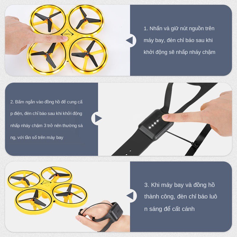 ☏▤♟Đồng hồ điều khiển somatosensory máy bay không người lái quadcopter điện đồ chơi cảm biến ngón tay từ xa