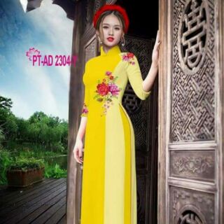 Vải áo dài tà áo phối 2 màu