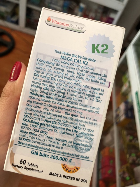 Canxi MEGA CAL K2 - MỸ | Thế Giới Skin Care