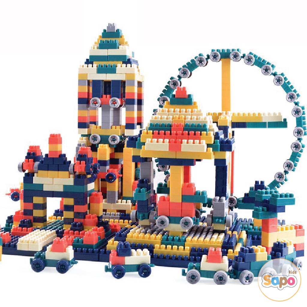 Bộ lego xếp hình 520 chi tiết đồ chơi cho bé lắp ráp , trò chơi phát triển tư duy sáng tạo trí tưởng tượng.