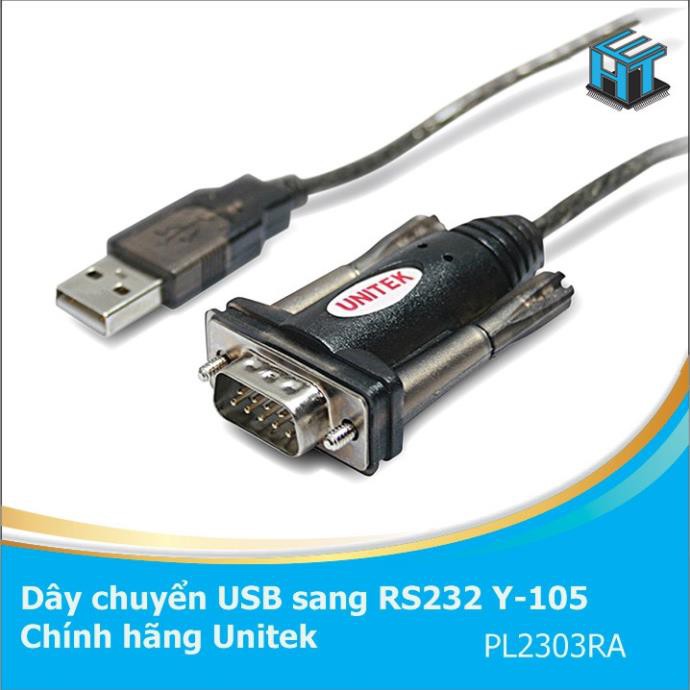 Cáp USB to RS232 (USB to com) Unitek Y-105 Chính hãng [HTE-PLK-CN2]