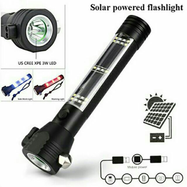 Đèn pin 11 chức năng hộp lớn Solar Power Flashlight