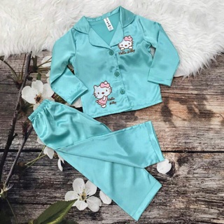 Bộ Pijama phi lụa Thái Tuấn bé gái