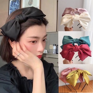 Bờm cài tóc hình chiếc nơ vải bản to tiểu thư
