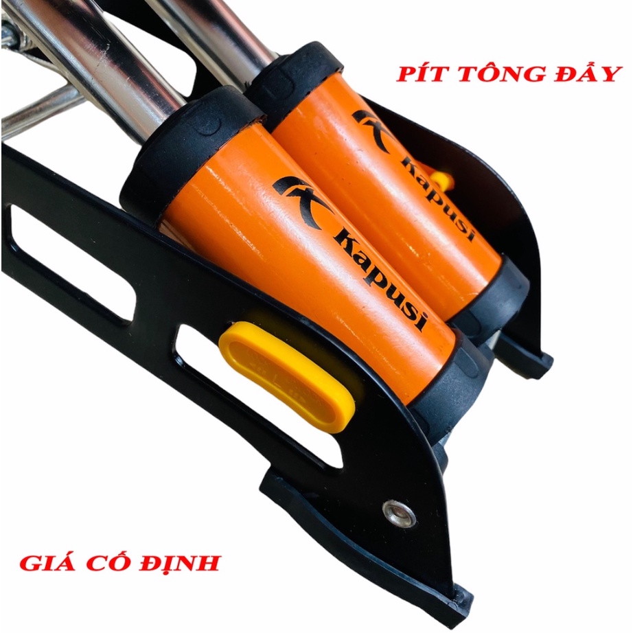 Bơm hơi đạp chân mini Kapusi , bơm lốp xe máy xe đạp phao bóng 1 và 2 piston, Kako store