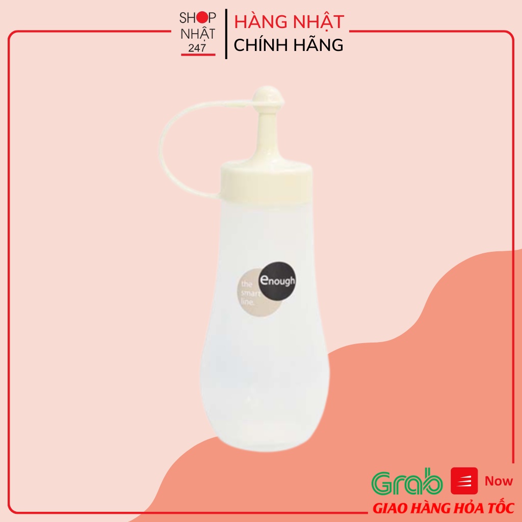 [Hỏa Tốc HN] Bình đựng gia vị, nước sốt, nước tương Enough 250ml Màu trắng Nội địa Nhật Bản