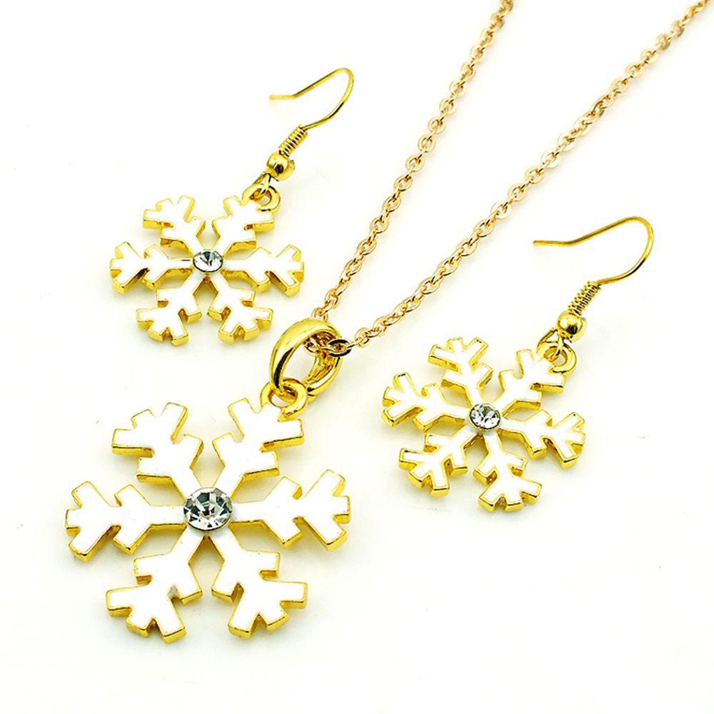 BSUNS Bộ Trang Sức Hình Bông Tuyết Đính Đá Lấp Lánh Dành Cho Nữ