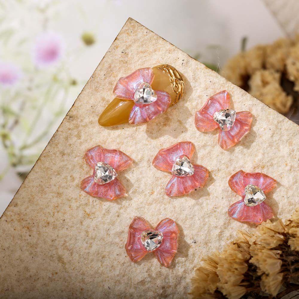 OCEANMAP Phụ Kiện Trang Trí Móng Tay Hình Nơ Dễ Thương