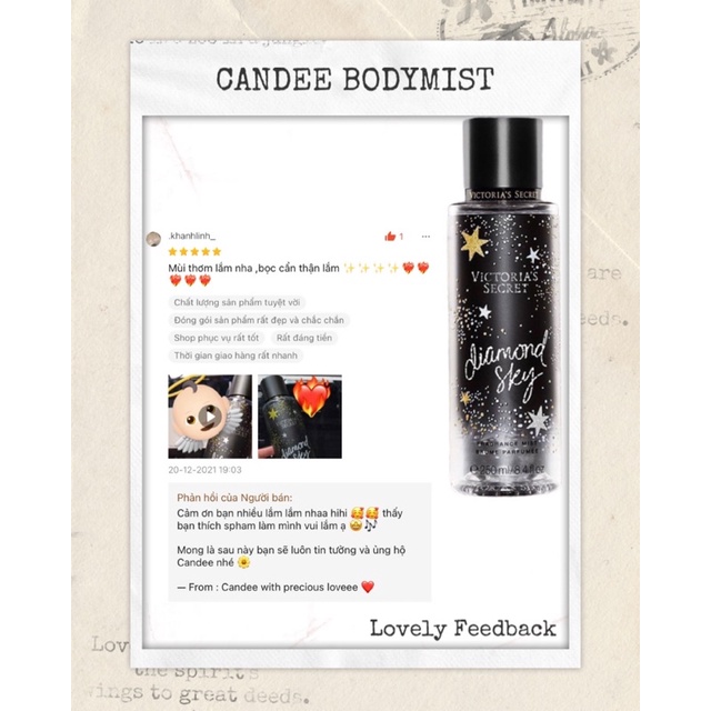 Body mist xịt thơm Victoria’s Secret 250ml 𝐃𝐢𝐚𝐦𝐨𝐧𝐝 𝐒𝐤𝐲
