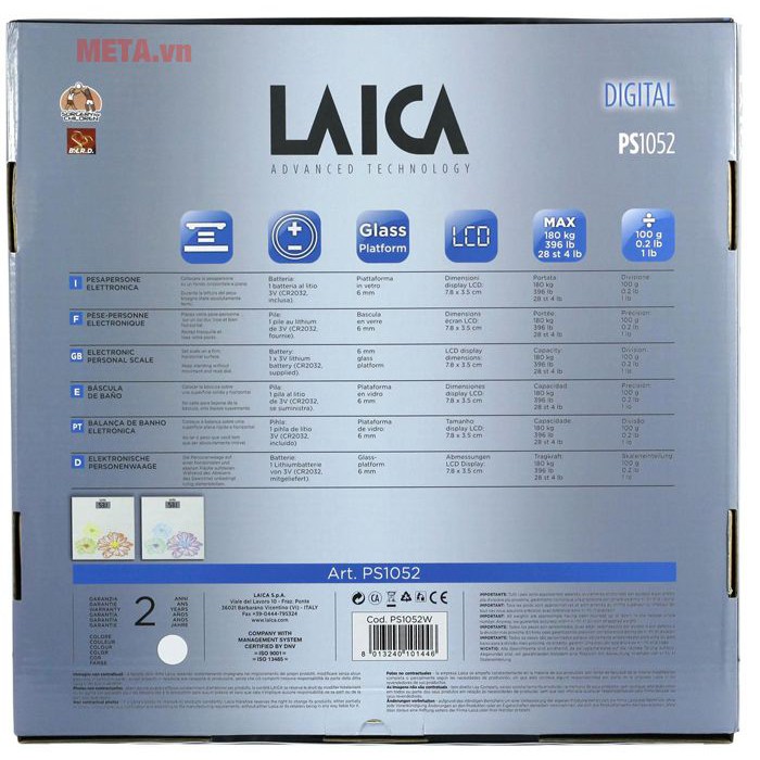 [CHUẨN CHÍNH HÃNG] Cân sức khỏe Laica PS1052