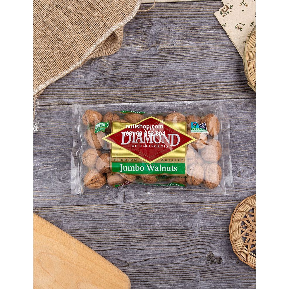 Óc Chó Diamond Jumbo Walnuts 453G (Tặng Kèm Đồ Tách Vỏ)