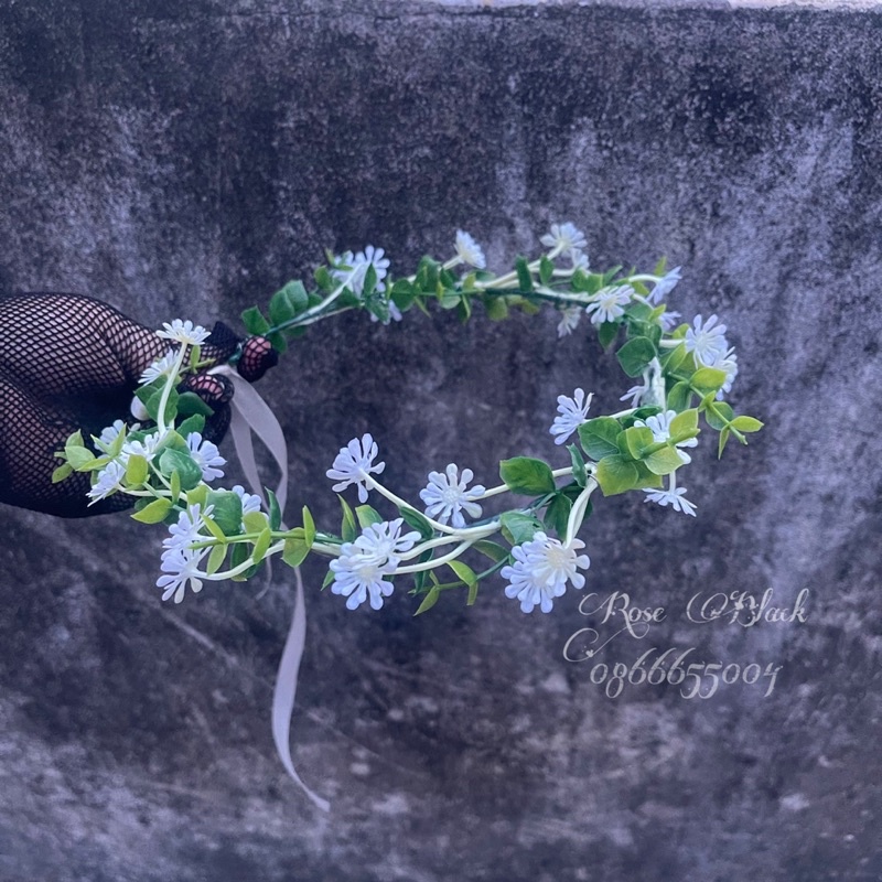 Vòng hoa đội đầu chụp ảnh kỉ yếu lá phối baby ma  FY-993