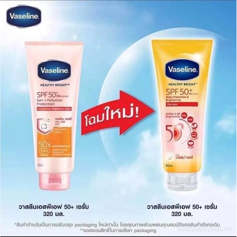 Sữa dưỡng thể Thái Lan Vaseline 50X Healthy Bright Daily Protection