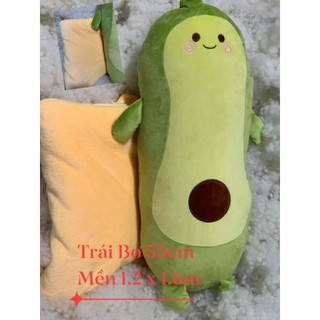 Gối trái bơ có chăn 55cm