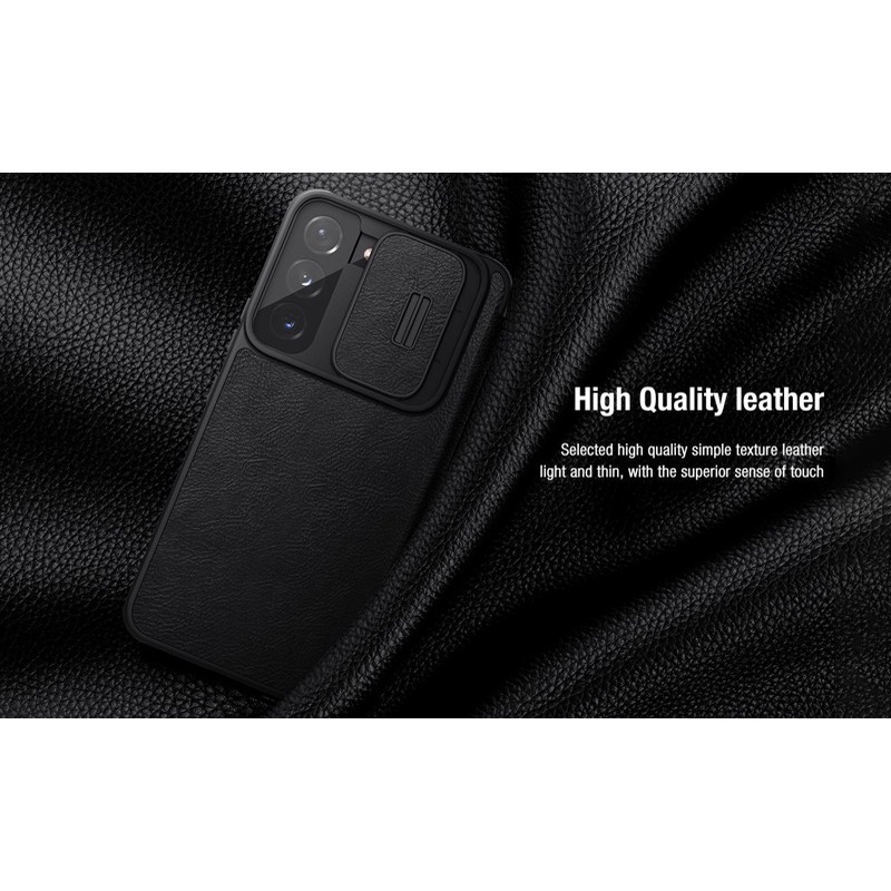 Bao da điện thoại Nillkin Qin Pro nắp lật bảo vệ 360 độ chống sốc chất lượng cao cho Samsung S22 Plus, S22 Ultra