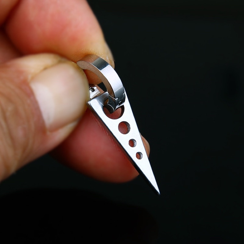 Khuyên tai hình tam giác cho nam và nữ kẹp vành,bấm lỗ (KT6)