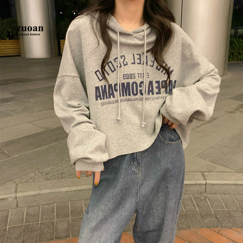 SUXI Áo Hoodie Mỏng Tay Dài In Họa Tiết Thời Trang Mùa Thu Cho Nữ