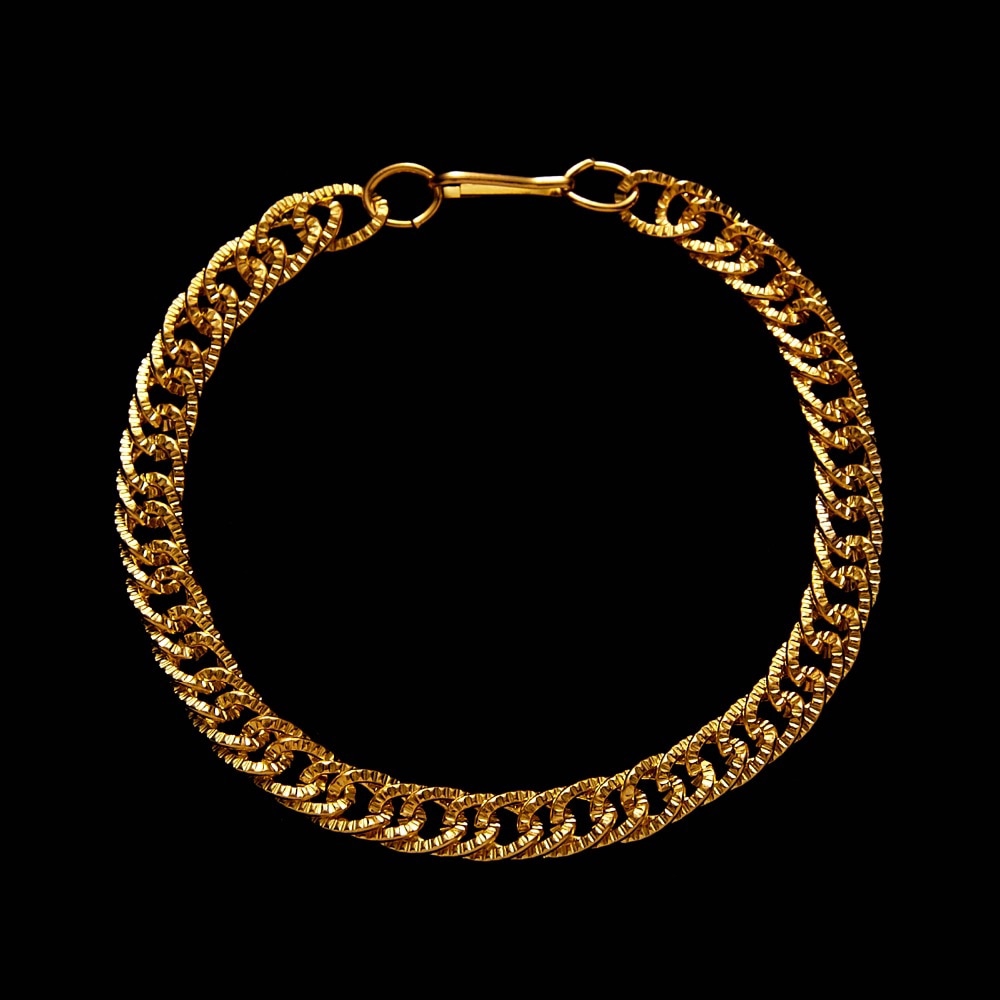 Vòng Tay Mắt Xích Màu Vàng Phong Cách Punk Hip hop Cho Nam