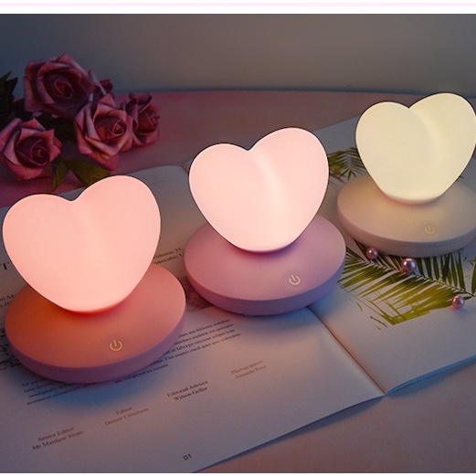Đèn ngủ tình yêu mini - Đủ màu sắc - Ánh sáng vàng ấm - 3 cấp độ ánh sáng