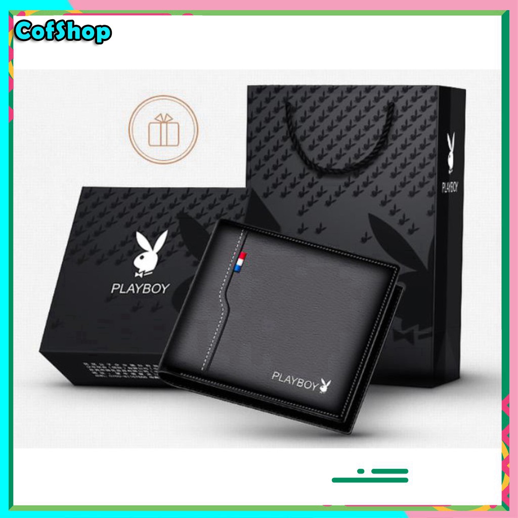 VÍ DA NAM DÁNG NGANG PLAYBOY PLB0889 CÓ HỘP (Cofshop)