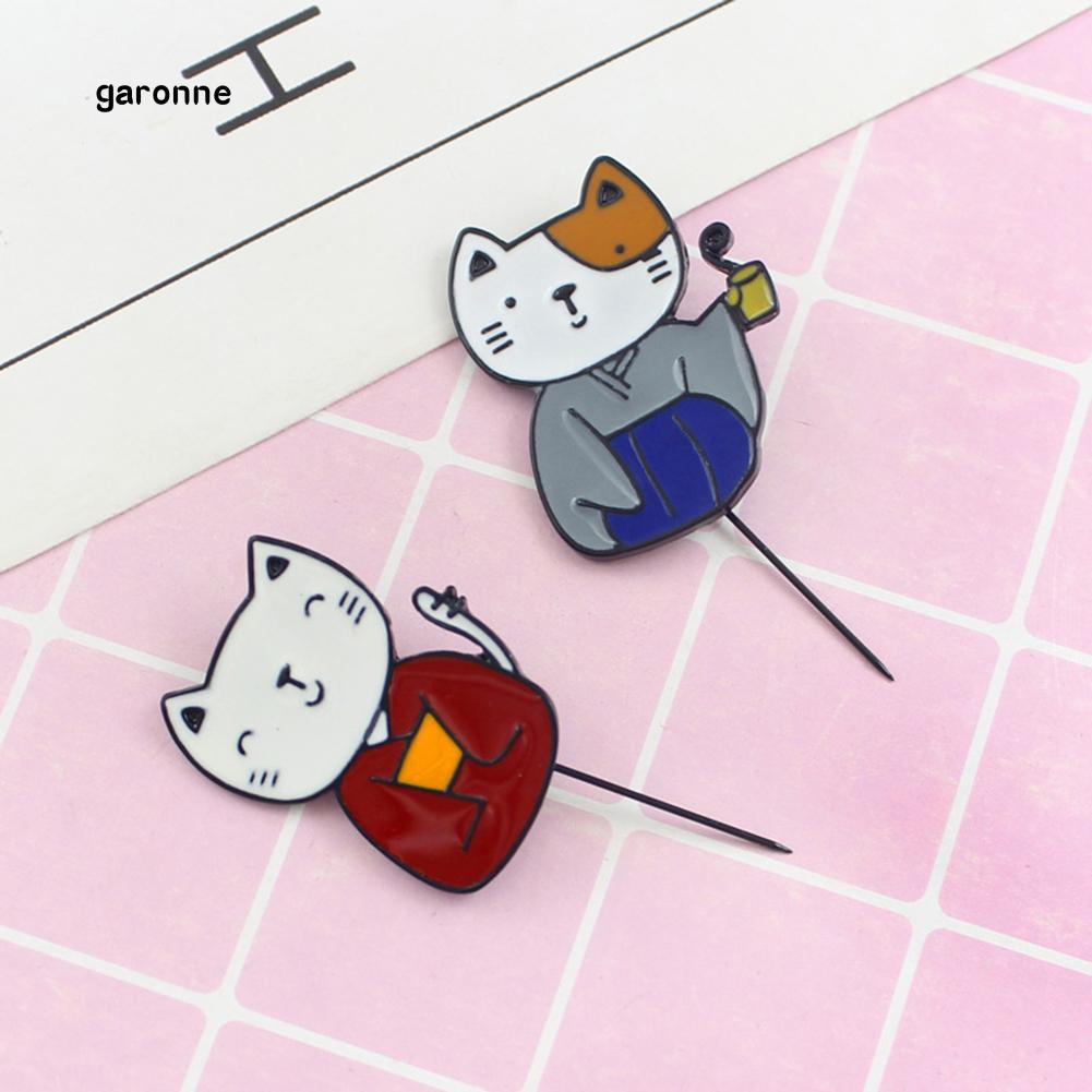 Ghim cài áo hình chú mèo mặc trang phục Kimono ngộ nghĩnh đáng yêu