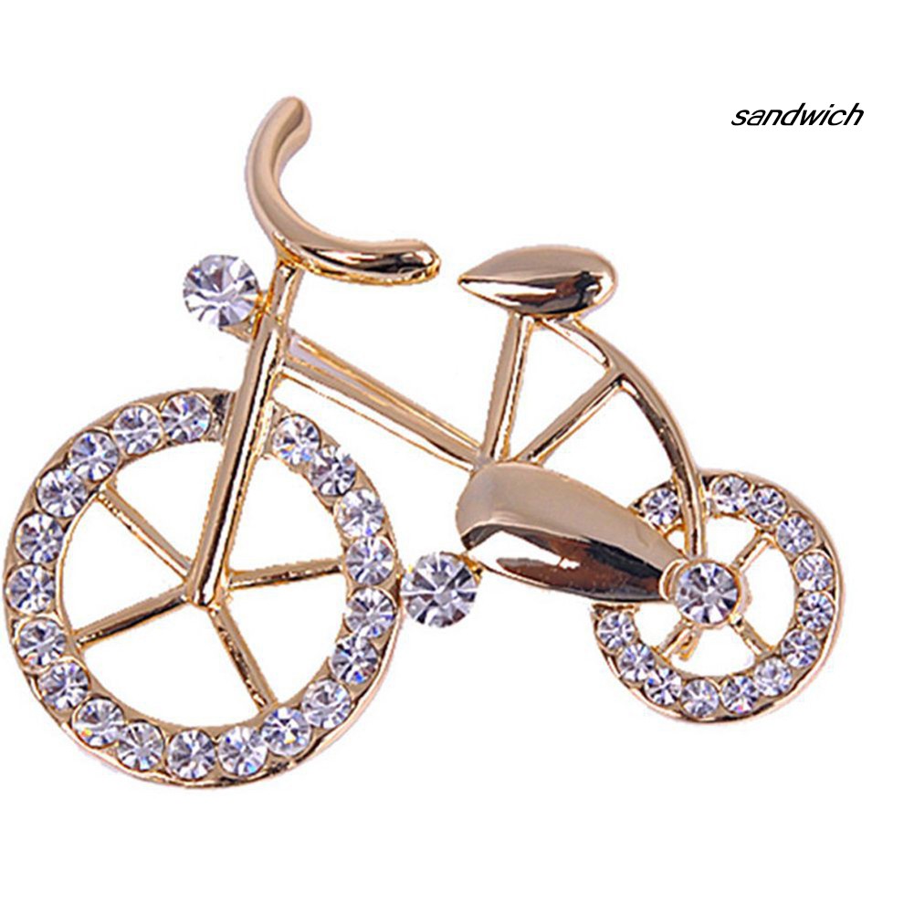 Ghim Cài Áo Hợp Kim Hình Xe Đạp Đính Đá Thời Trang Dành Cho Nữ