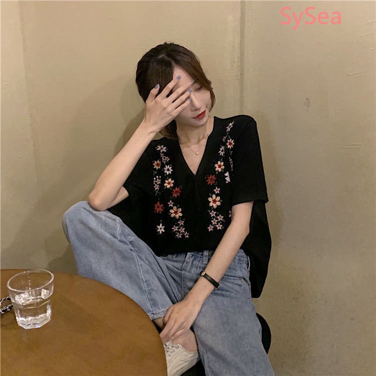 Áo Khoác Cardigan Dệt Kim Thêu Hoa Xinh Xắn Cho Nữ