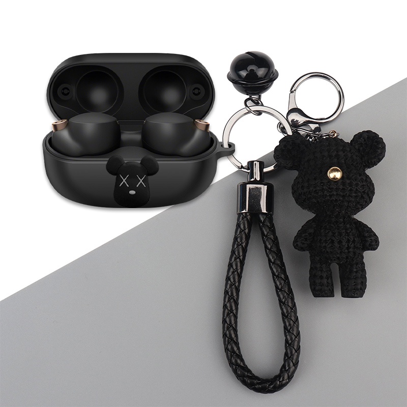 Sony LinkBuds S Case Cartoon Bear Plush Briquettes Keychain Pendant Sony WF-LS900N Silicone Soft Shell Case Creative Lego Pendant Sony WF-1000XM4 Headphone Case Cover Shockproof Shell Cover Free WF-1000XM4 Cover