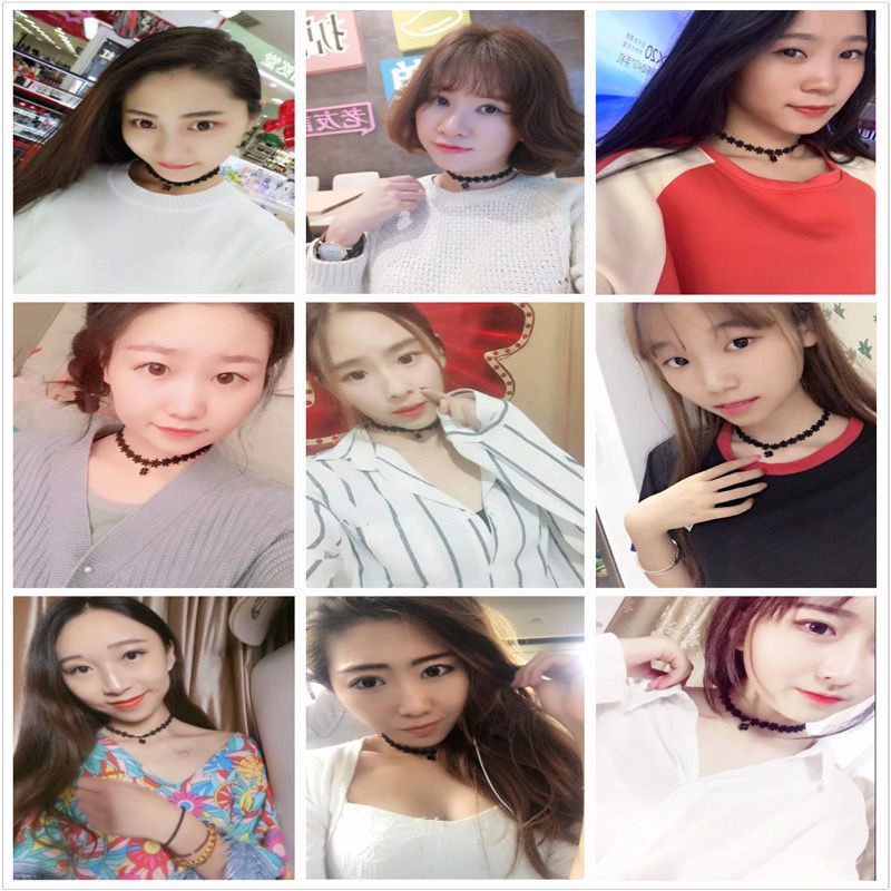 Vòng Cổ Choker Phối Ren Hình Cỏ Ba Lá Xinh Xắn Cho Nữ